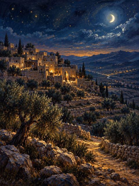 Illustration — not a likeness; generated for Gospel Companion in the app's painting style — Tekoa