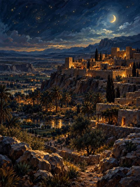 Illustration — not a likeness; generated for Gospel Companion in the app's painting style — Zobah